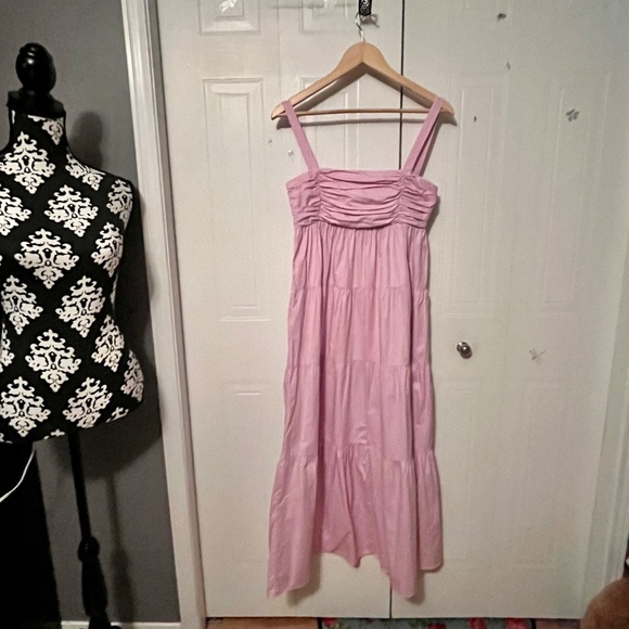 Zara Tiered Poplin Cotton Maxi Dress - Picture 2 of 11